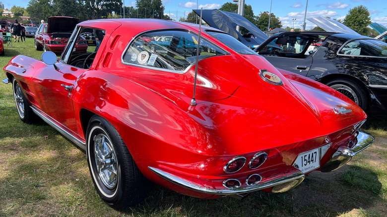 A red 1963 Corvette split-window coupe
