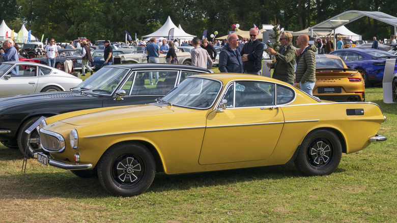 Volvo P1800S classic coupe sports car on display during the 2024 Wheels at Mariënwaerdt car show on September 14 in Beesd