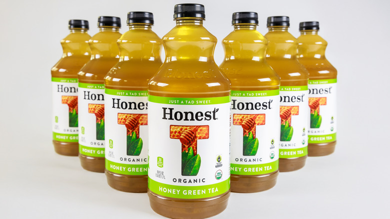 Seven bottles of Honest Tea in Honey Green Tea flavor