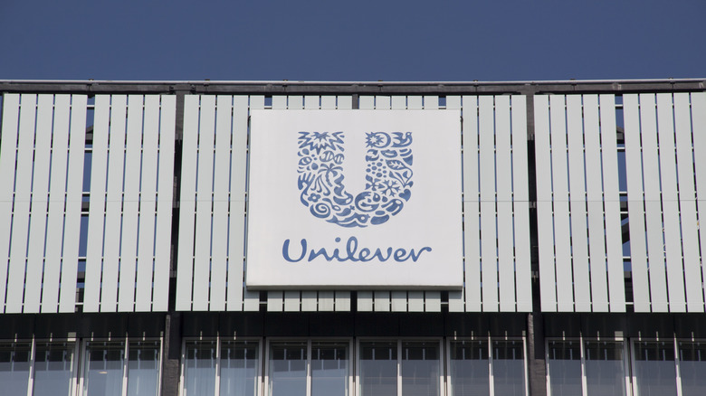 Signage for Unilever on front of a building