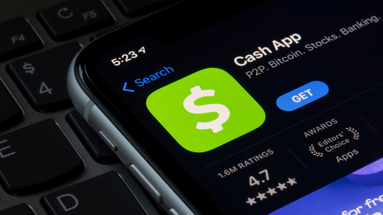The Cash App screen showing the app available for download on a mobile phone.