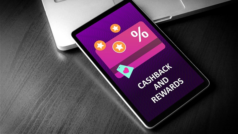 Smartphone displaying cashback rewards