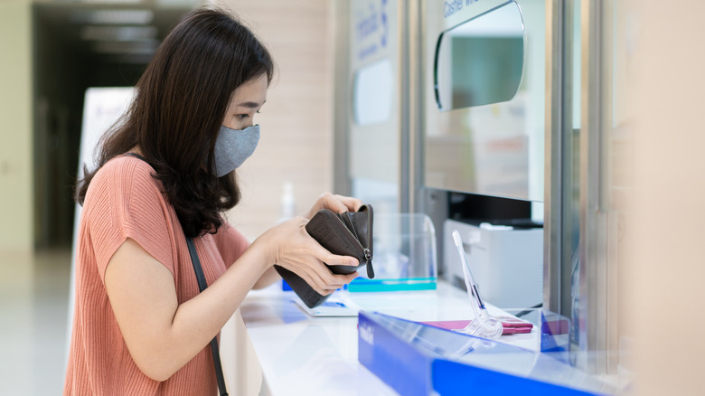 Person at cashier's window