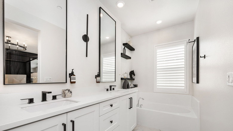 Modern looking white bathroom
