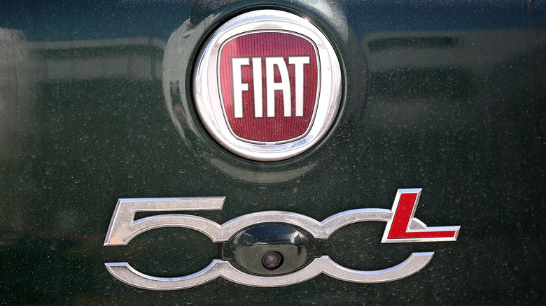 The Fiat logo is displayed on a Fiat 500L at Fiat of San Francisco