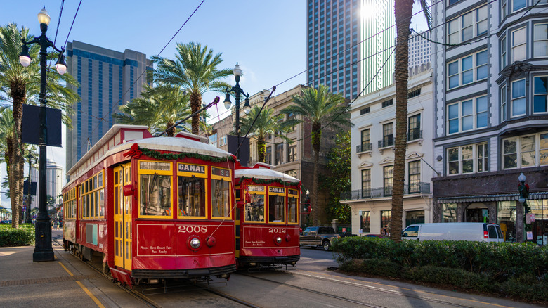 New Orleans Street Cars in Canal Street