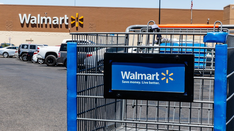 Shopping cart outside Walmart store