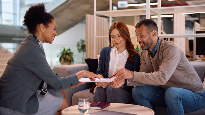 Couple meeting with financial professional