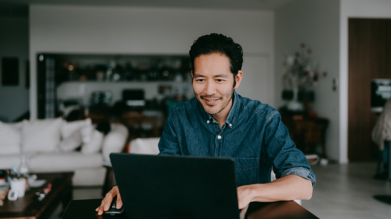 Man working at home, Melbourne, Australia
