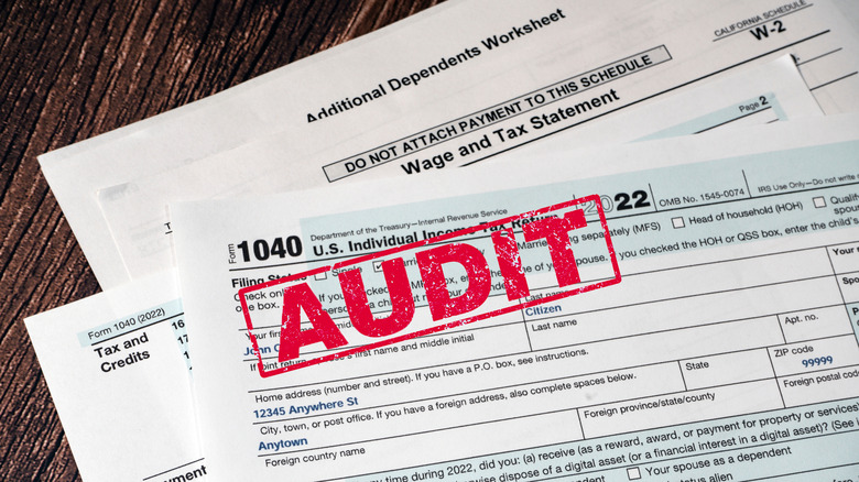 Tax Form with red audit stamp