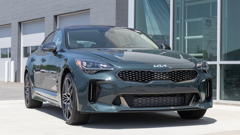 Kia Stinger Sports Sedan display at a dealership