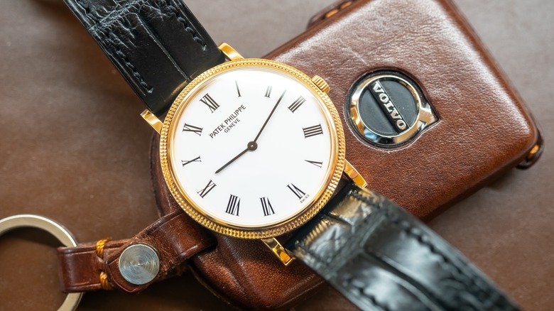 Patek Philippe Calatrava on display.