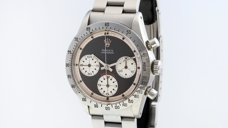 A silver 6239 Paul Newman Daytona Rolex