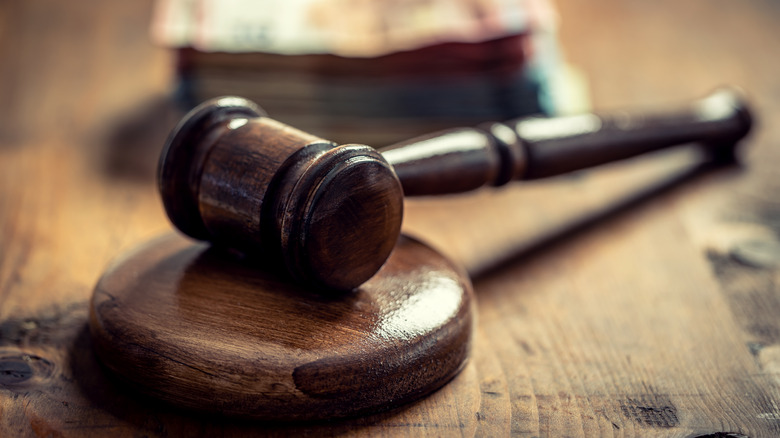 A gavel in a court