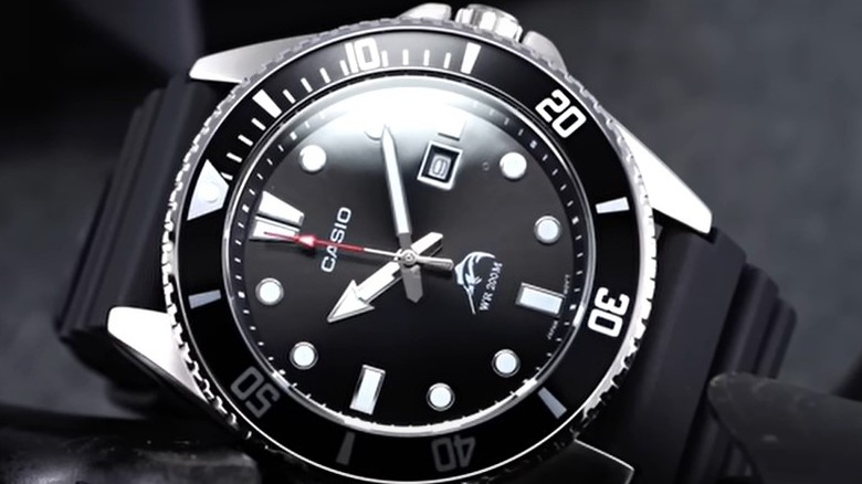 A Casio Duro with a black dial