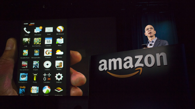 Amazon.com founder and CEO Jeff Bezos presents the company's first smartphone.