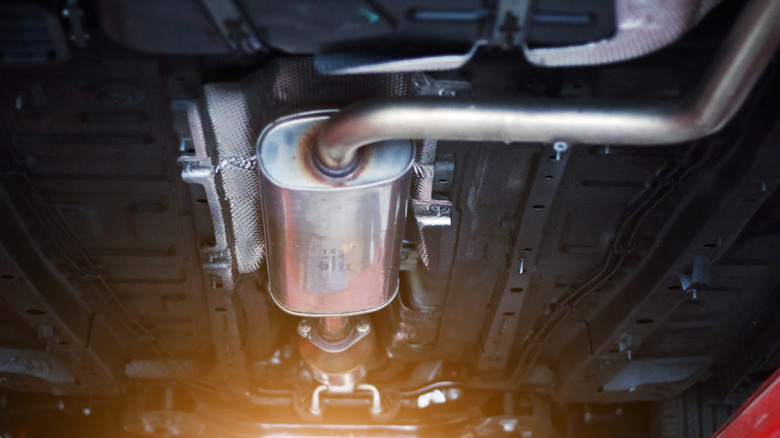 Catalytic converter under a car