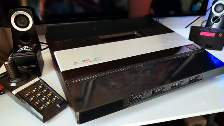 An Atari 5200 on a white desk