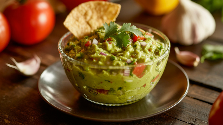 a bowl of guacamole