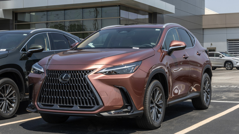 A Lexus NX 250 on display at an Indianapolis dealership