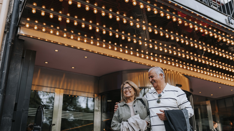Couple leaving a movie theater