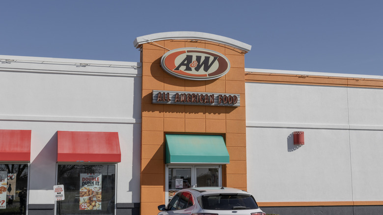 Exterior of A&W fast food restaurant