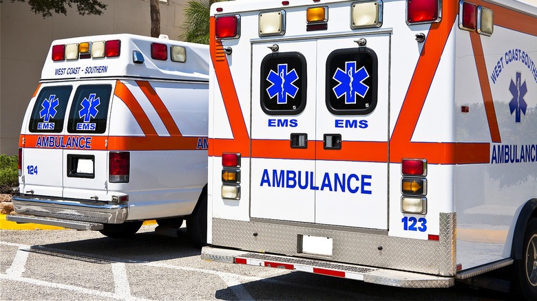 Two ambulances outside hospital