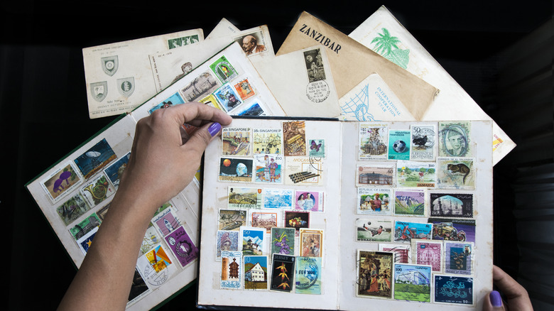 Vintage stamp collection.