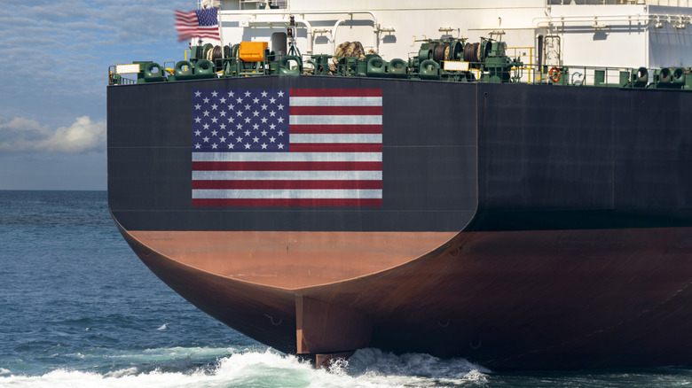 A United States cargo ship at sea