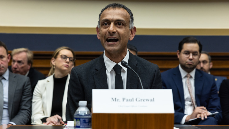 Coinbase chief legal officer Paul Grewal testifying before the House of Representative's Financial Subcommittee in February 2025.