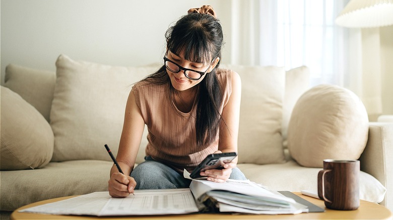 Person working on their finances