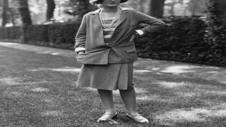 Coco Chanel with pearl necklaces