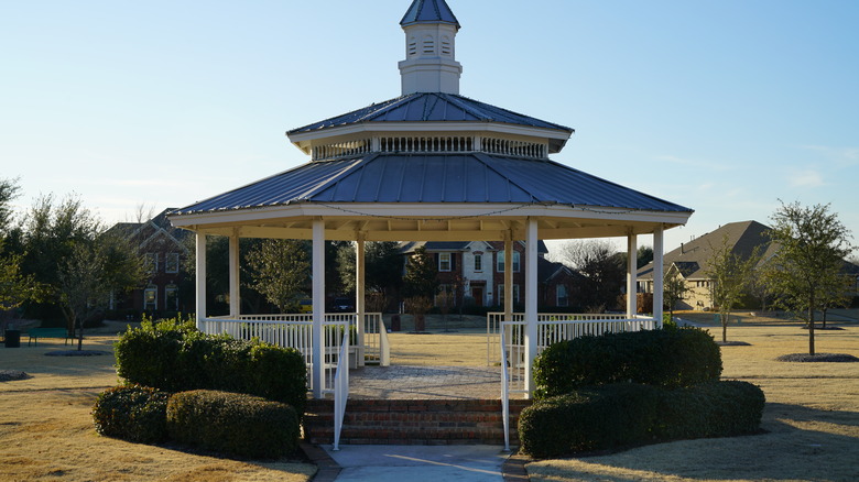Gazebo in a park in the suburbs of Murphy, Dallas, Texas.