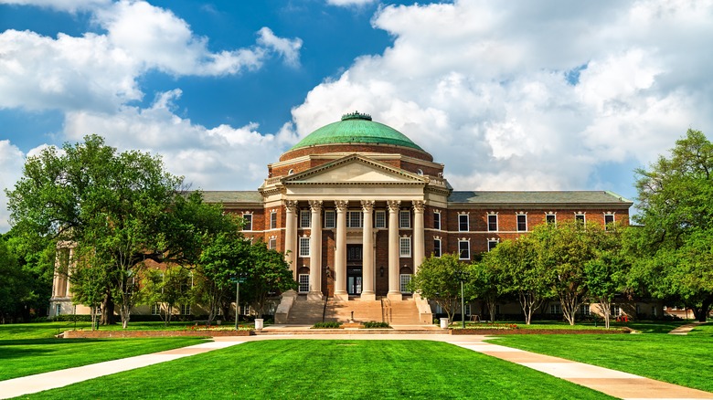 Dallas Hall, a historic building on the campus of Southern Methodist University in University Park, Texas, United States