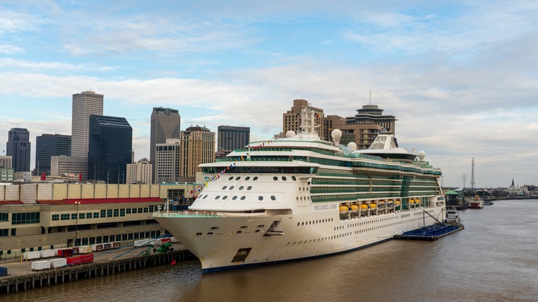 The Port of New Orleans docks cruise ships and cargo ships filled with raw materials.
