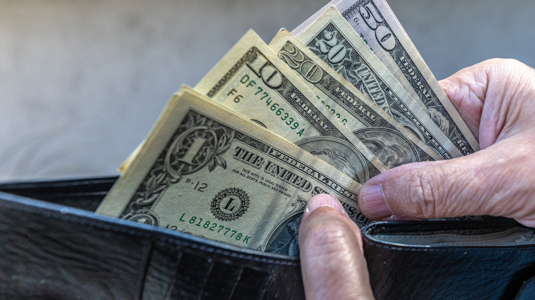 Close up of U.S. banknotes