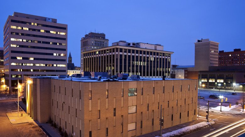 Downtown Canton, Ohio in the evening