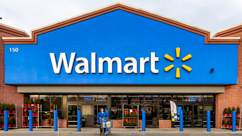 Exterior of a Walmart store