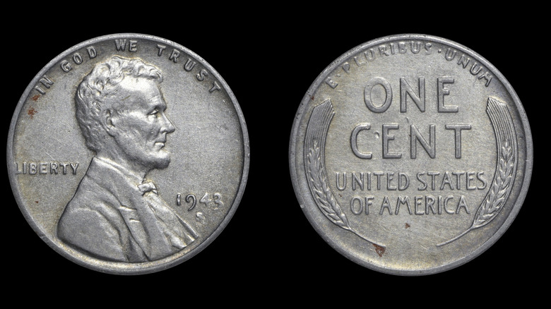 Front and back of 1943 steel penny
