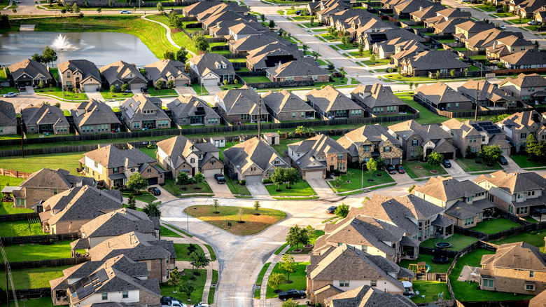 Suburban homes outside of Houston, Texas