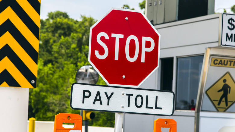 Sign for a toll road