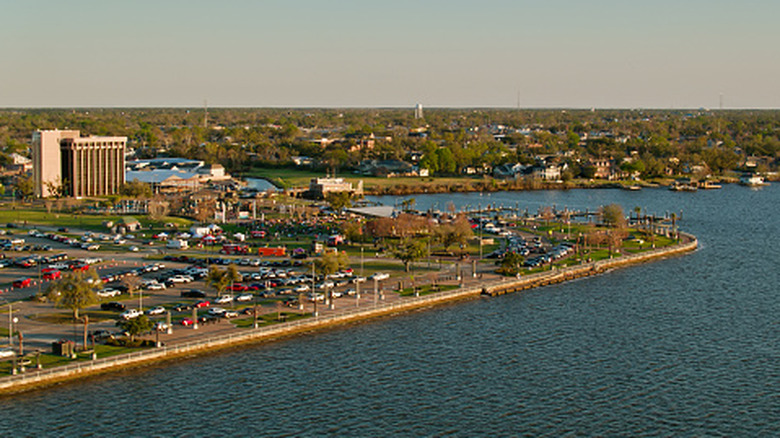 The coastal city of Lake Charles, Louisiana