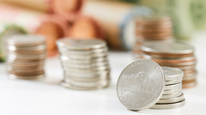 A stack of nickels