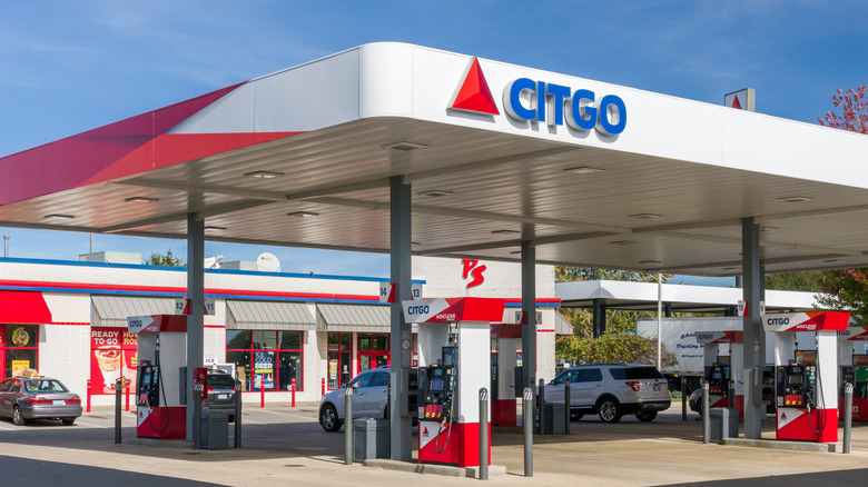 CITGO gas station with cars at pumps
