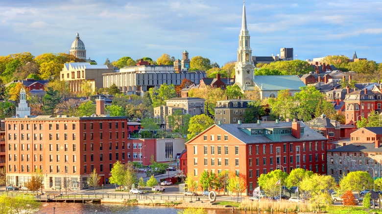 View of Providence, Rhode Island from nearby water