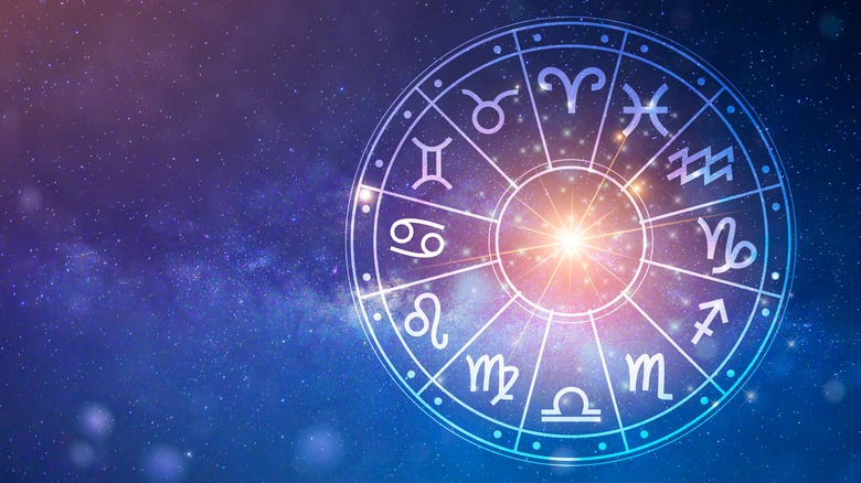 Zodiac wheel and stars