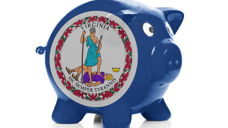 Virginia logo on piggy bank