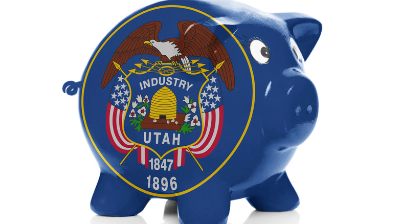 Utah logo on piggy bank