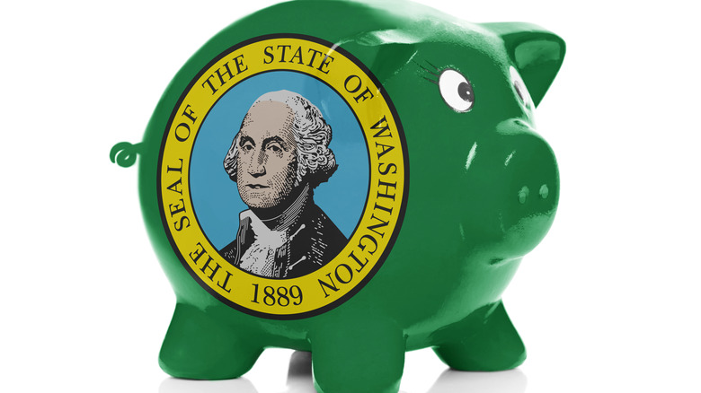 Washington logo on piggy bank