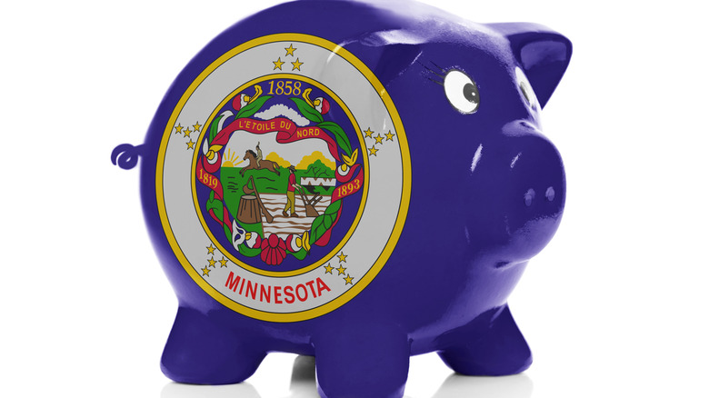 Minnesota logo on piggy bank
